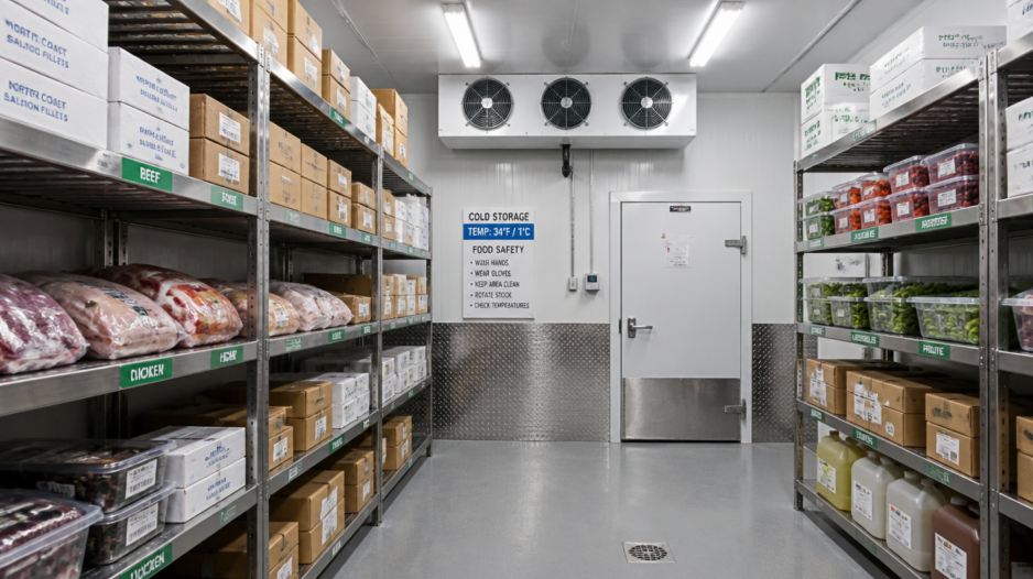 Cámara de conservación de alimentos con sistema de frío industrial revisado en Barcelona