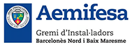 Sello de empresa colaboradora con AEMIFESA, gremio de instaladores de Barcelona